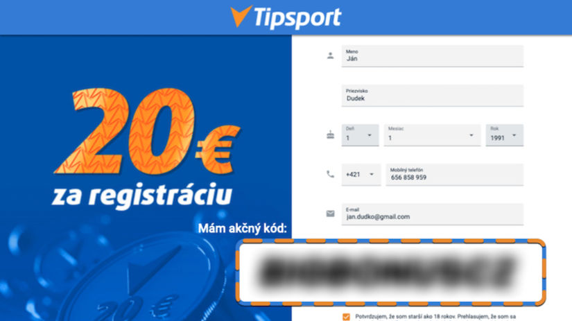 Tipsport akcny kod 2025 overeny bonus 7777 euro 20 euro v septembri