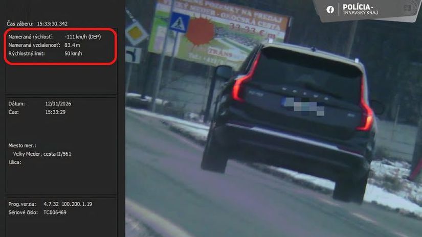 Magickych 111 km h v meste Policajti riesili rychle SUV