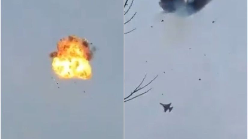 VIDEO Ukrajinska F16 proti Shahidu uniktne zostrelenie ake sa len zriedka podari zachytit na video