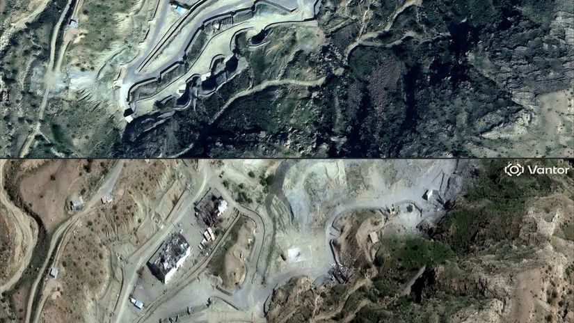 Pred a po naletoch satelitne snimky odhaluju co ostalo z iranskych vojenskych zariadeni