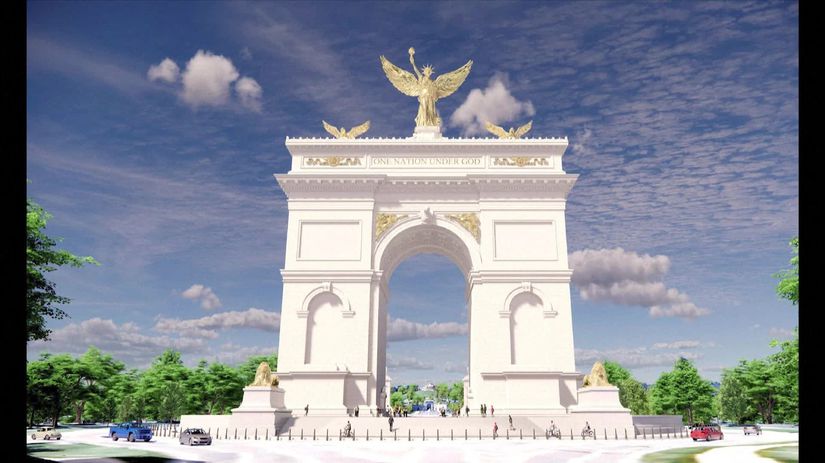 Trupmova administrativa predstavila navrh Vitazneho obluka ktory by mal by vo Washingtone